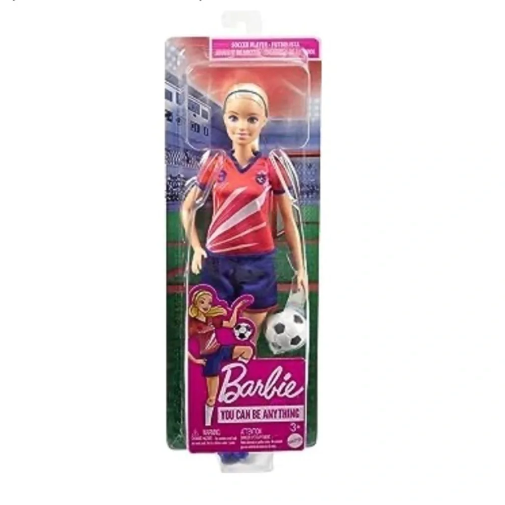 Barbie You Can Be Anything Doll Soccer NEW Kids Toy Blonde Pink Blue